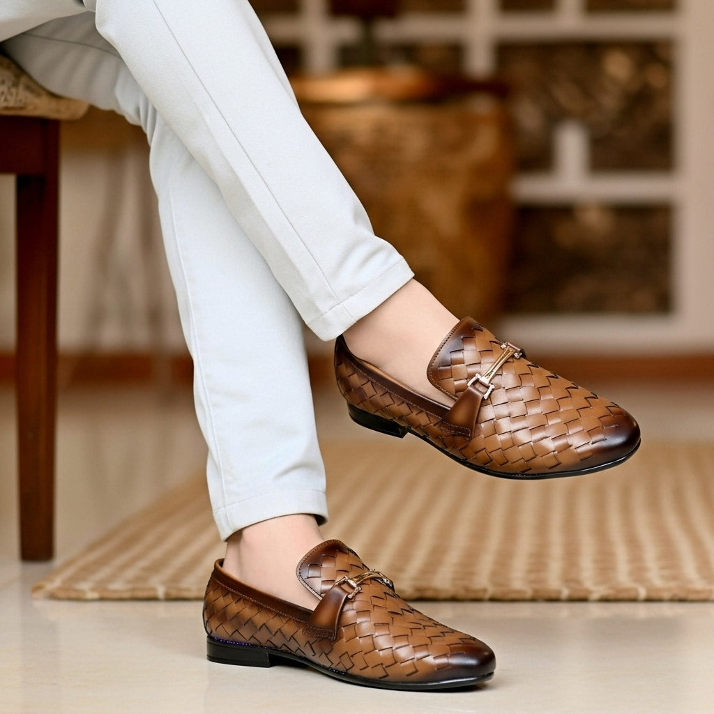 Brown Woven Loafer