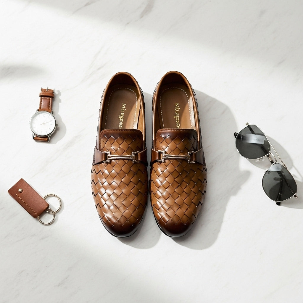 Brown Woven Loafer