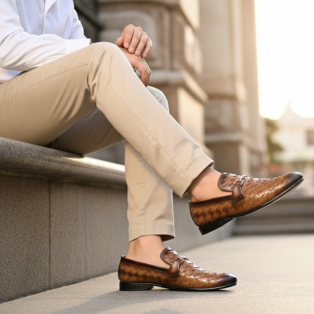 Brown Woven Loafer