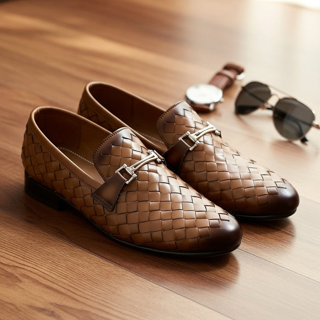 Brown Woven Loafer